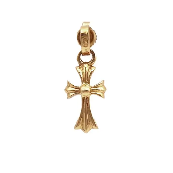 Chrome-Hearts-22K-Gold-Cross-Earring-Drop-1