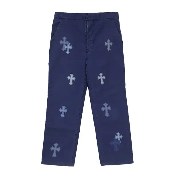 Chrome-Hearts-Blue-Leather-Cross-Patch-Carpenter-1