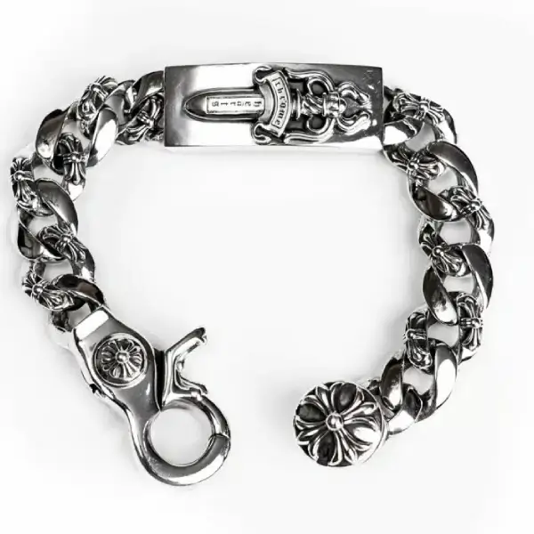 Chrome-Hearts-Dagger-Id-Fancy-Link-Clip-Bracelet-1