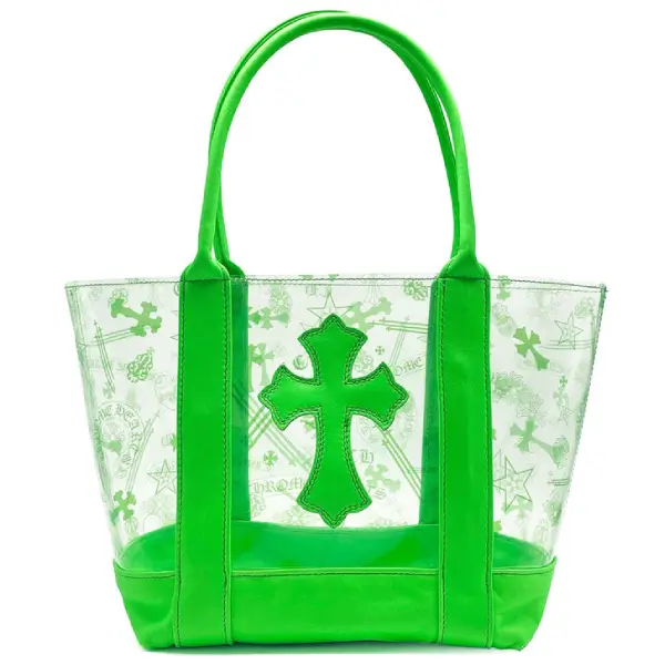 Chrome-Hearts-Green-PVC-Leather-Cross-Tote-Bag-2