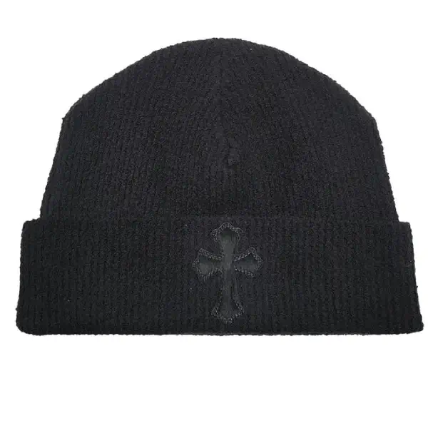Chrome-Hearts-Horsehair-Cross-Patch-Pima-Cotton-Beanie-1