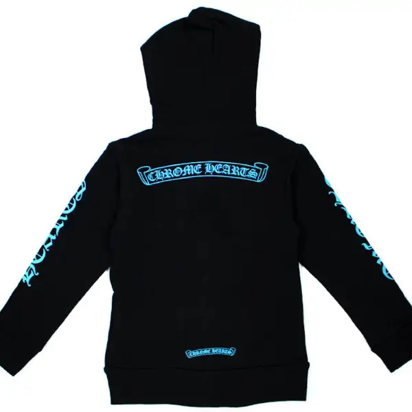Chrome-Hearts-Kids-Blue-Scroll-Zip-Up-Hoodie-Black_Blue-1