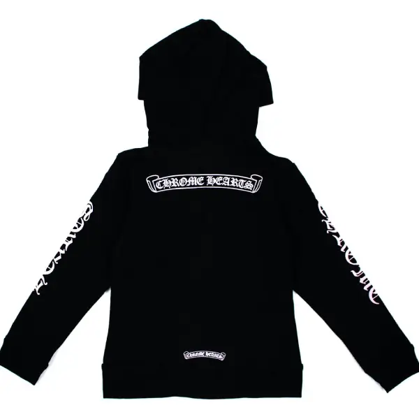 Chrome-Hearts-Kids-Scroll-Logo-Zip-Up-Hoodie-Black_White-1