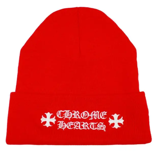 Chrome-Hearts-Logo-Beanie-Red-1