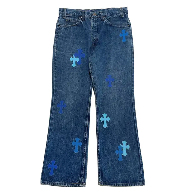 Chrome-Hearts-Miami-Blue-Cross-Patches-Jeans-1