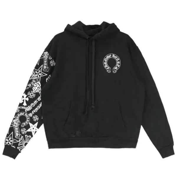 Chrome-Hearts-Multi-Logo-On-Sleeve-Horseshoe-Logo-Hoodie-2