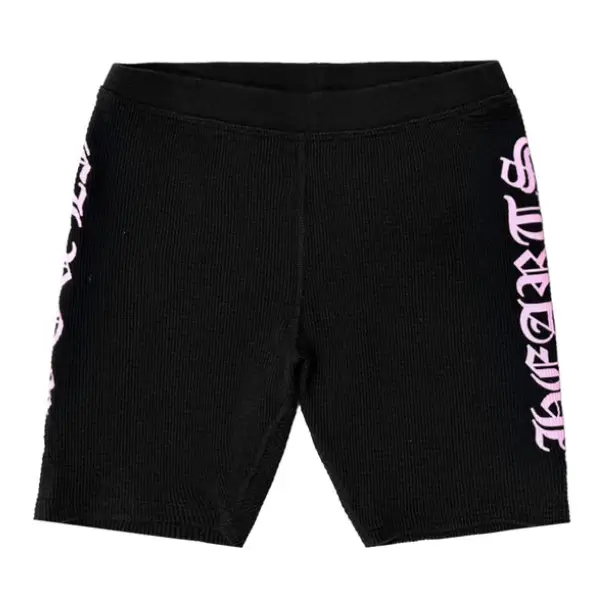 Chrome-Hearts-Pink-Script-Logo-Waffle-Thermal-Bike-Shorts-1