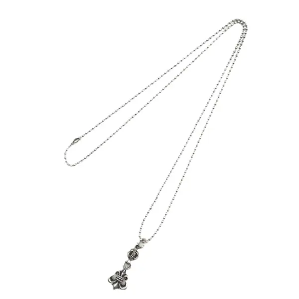 Chrome-Hearts-Silver-1-Ball-BS-Fleur-Ball-Chain-Necklace-1