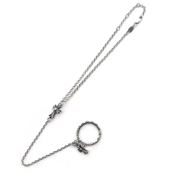 Chrome-Hearts-Silver-Babyfat-Bracelet-Chain-With-NTFL-Ring-1