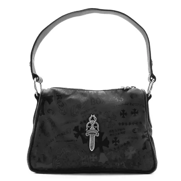 Chrome-Hearts-Silver-Dagger-Tonal-Monogram-Black-Nugget-Bag-1