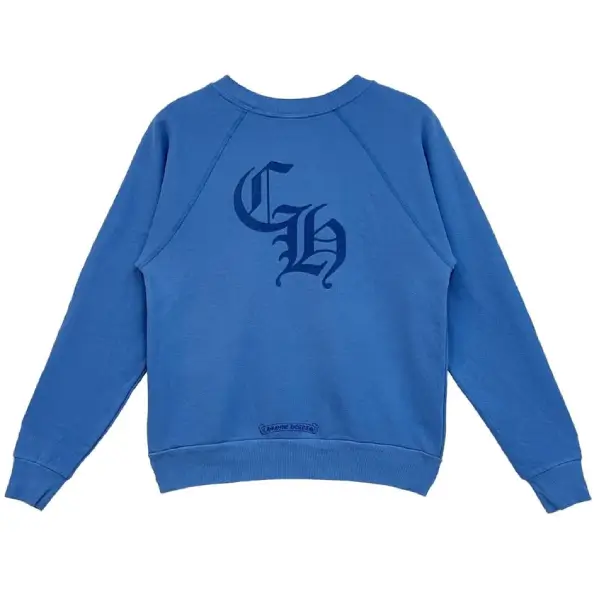 Chrome-Hearts-Triple-Cross-CH-Letter-Blue-Sweatershirt-Back-1