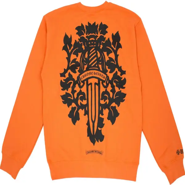 Chrome-Hearts-Vine-Dagger-Crewneck-Sweatshirt-Orange_Black-1